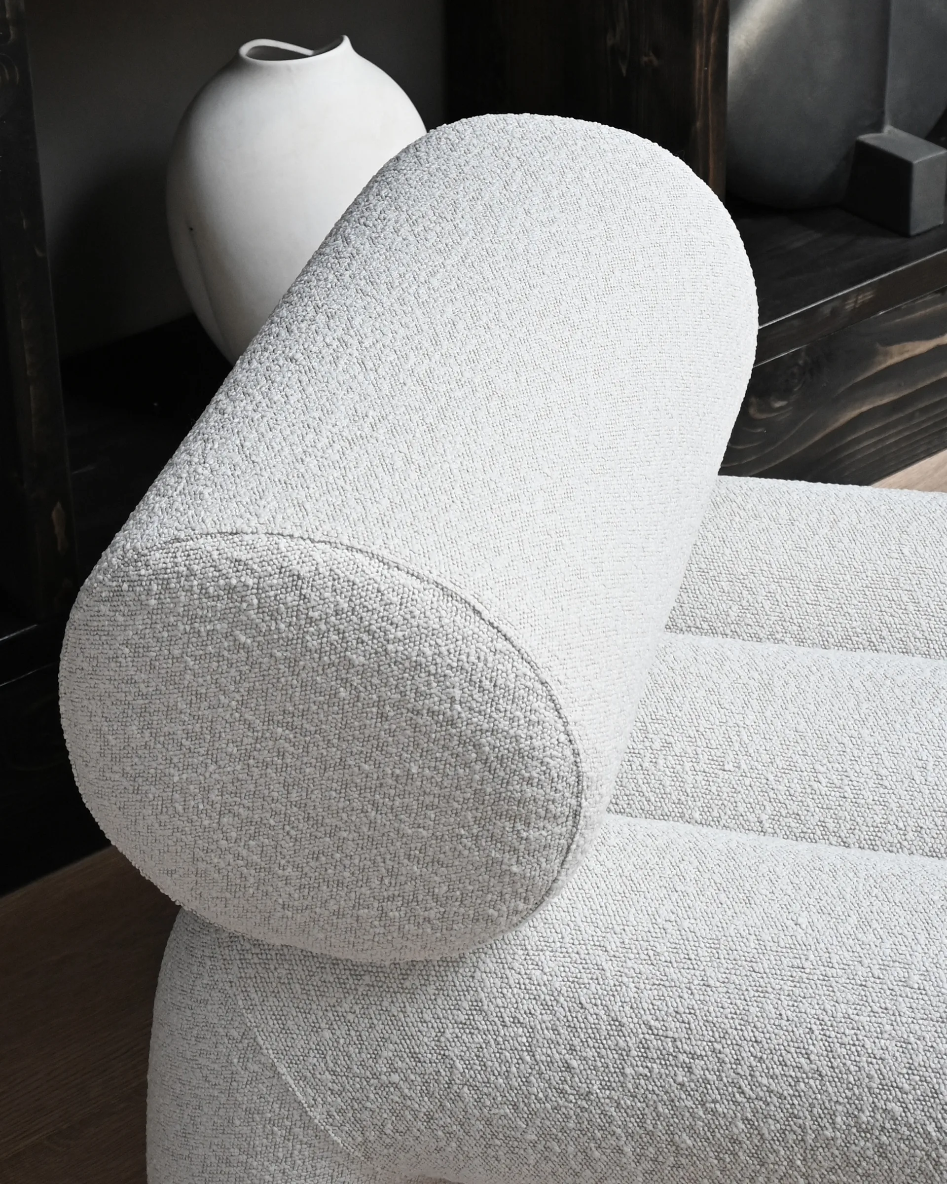 Foku Chair lounge chair, Bouclé 101 Copenhagen