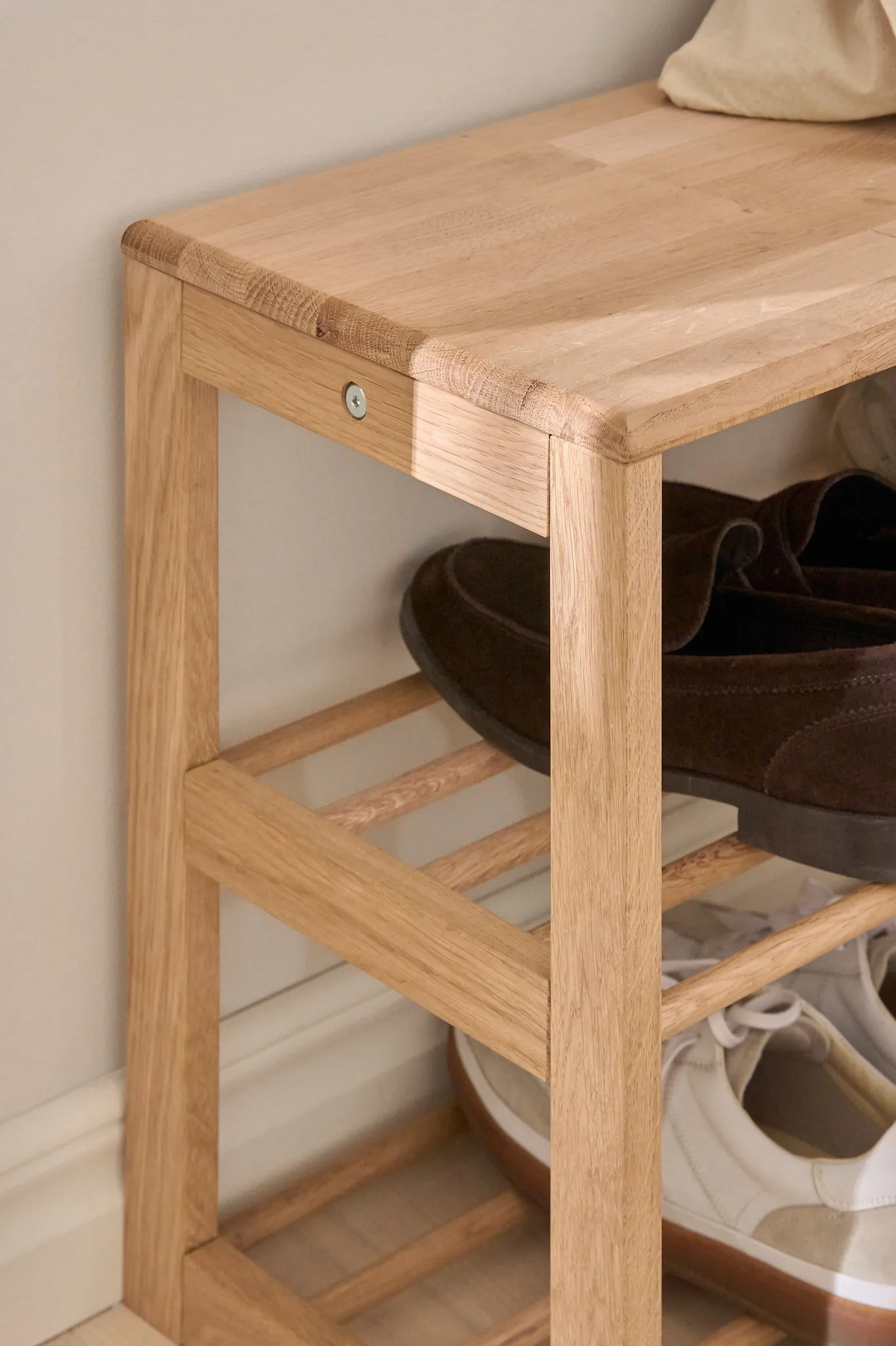 Bäckebo shoe rack with seat, Birch, 80x48x30 cm 1898