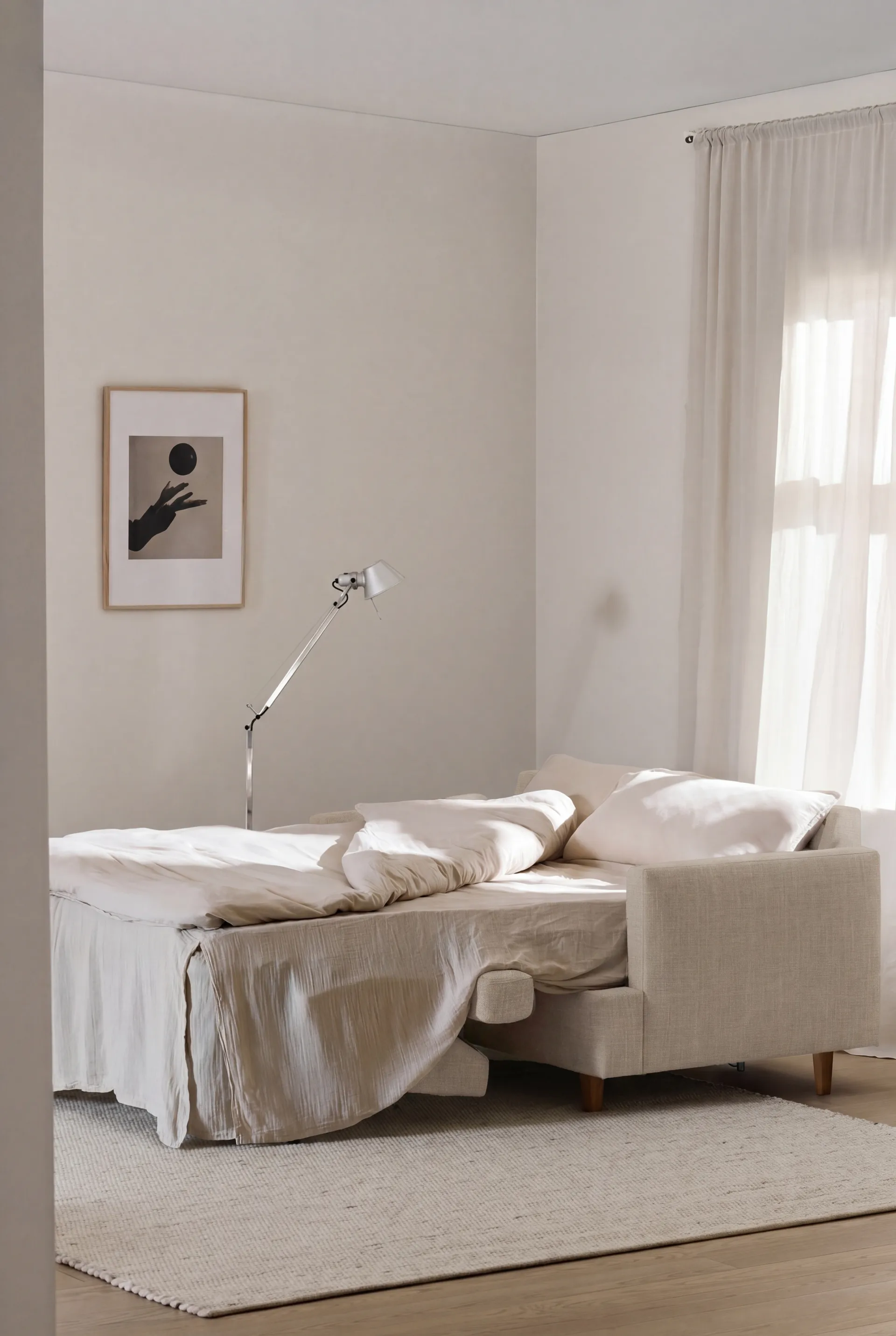 Binga 2,5-seater sofa bed, Same Beige 6670-oak-stained ash 1898