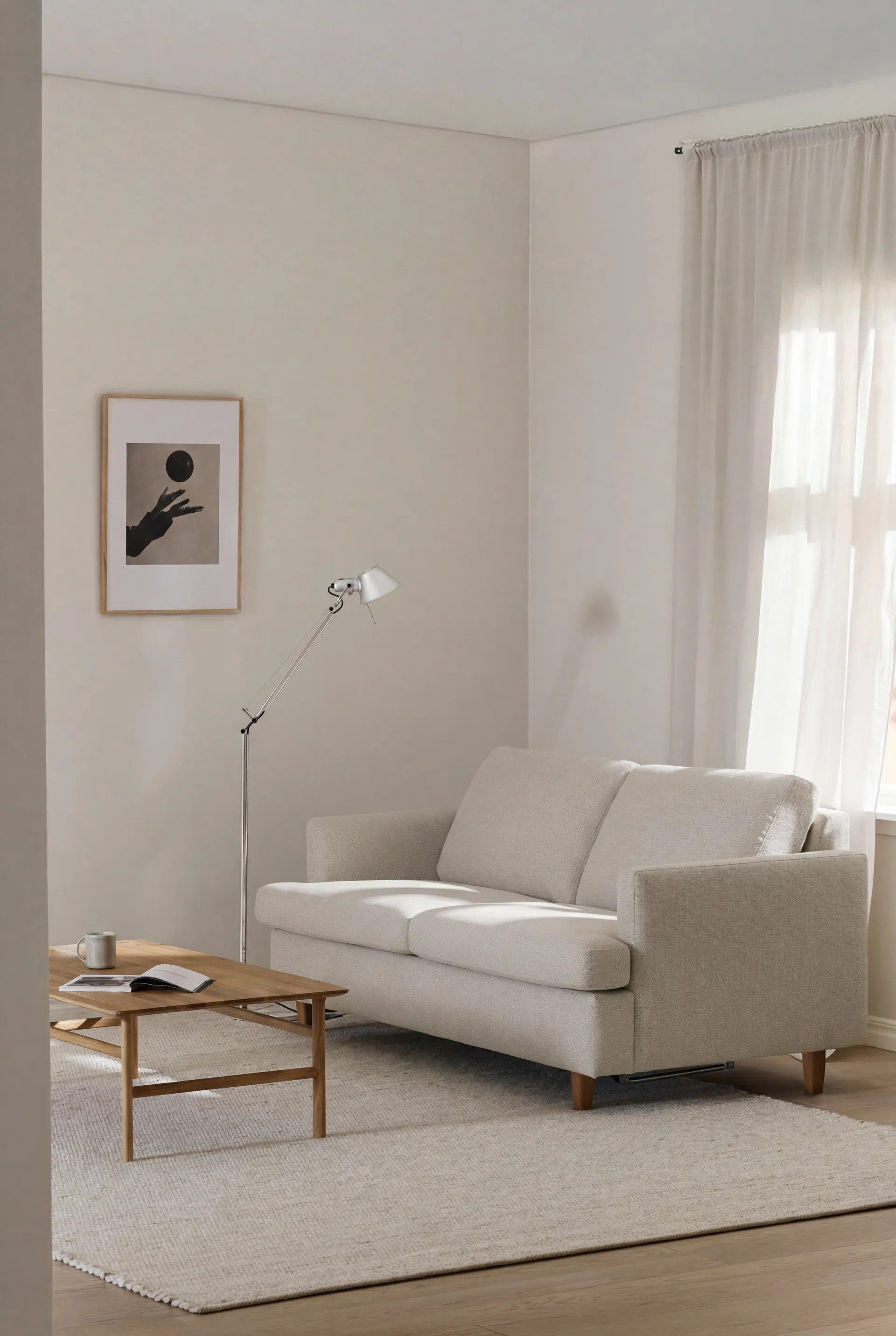 Binga 2,5-seater sofa bed, Same Off White 6671-oak 1898