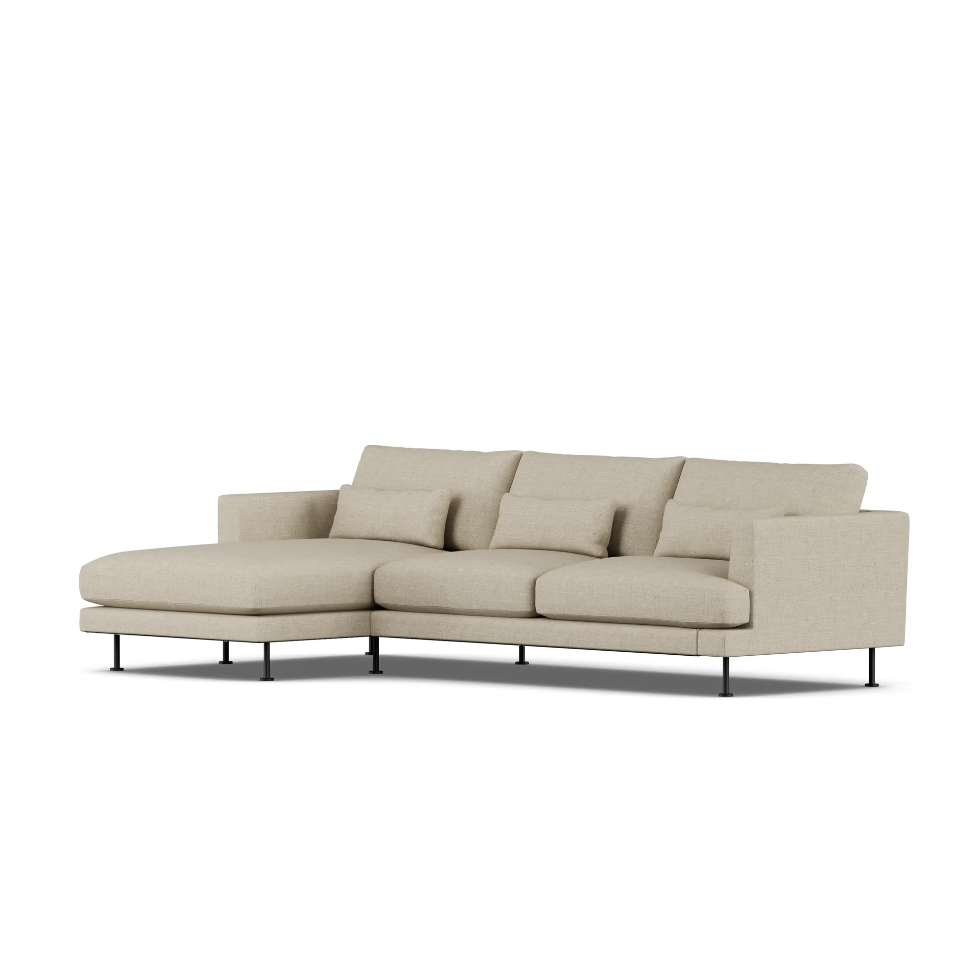 Bredhult sofa, Bern Beige 0341-black steel, 2,5-seater C2 1898