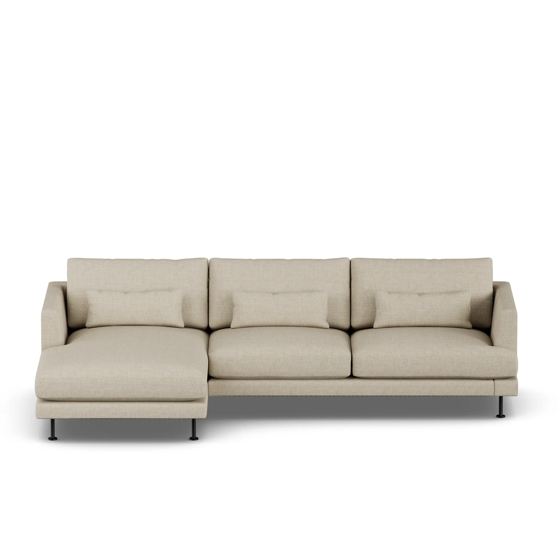 Bredhult sofa, Bern Beige 0341-black steel, 2,5-seater C2 1898