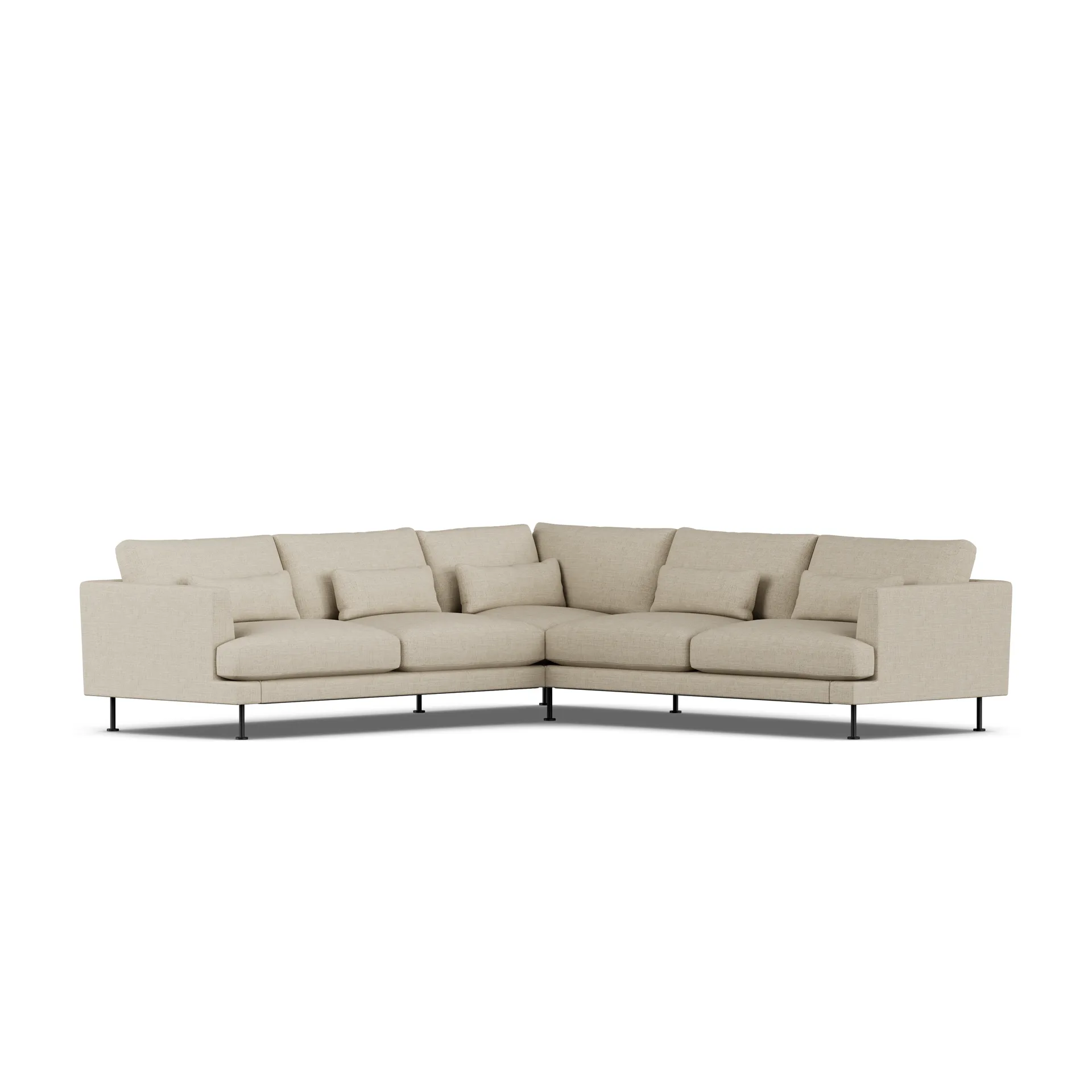 Bredhult sofa, Bern Beige 0341-black steel, corner sofa F 1898