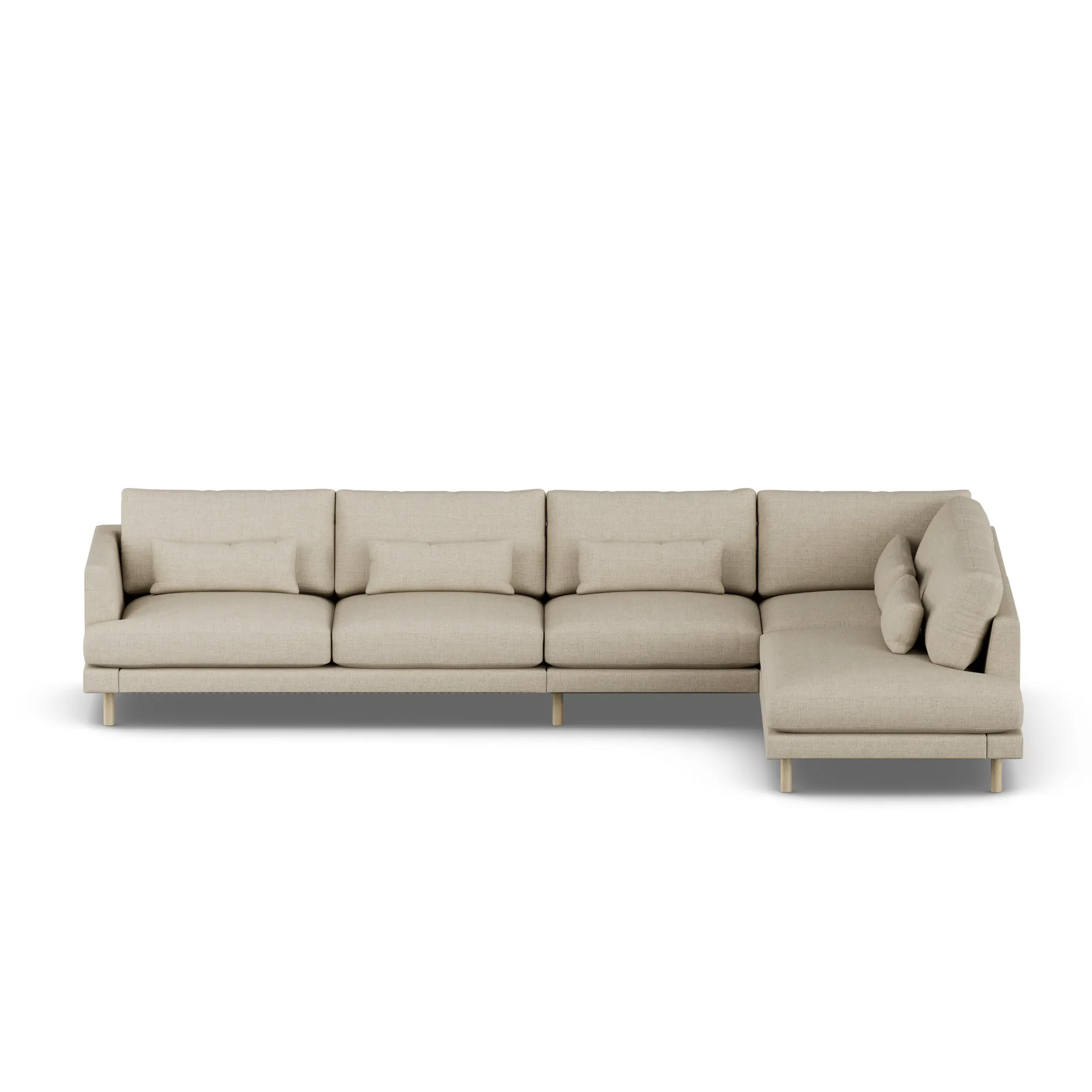 Bredhult sofa, Bern Beige 0341-white-oiled oak, 4-seater B1 1898