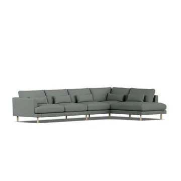 Bredhult sofa - Caleido Grey 1240-white-oiled oak, 4-seater B1 - 1898
