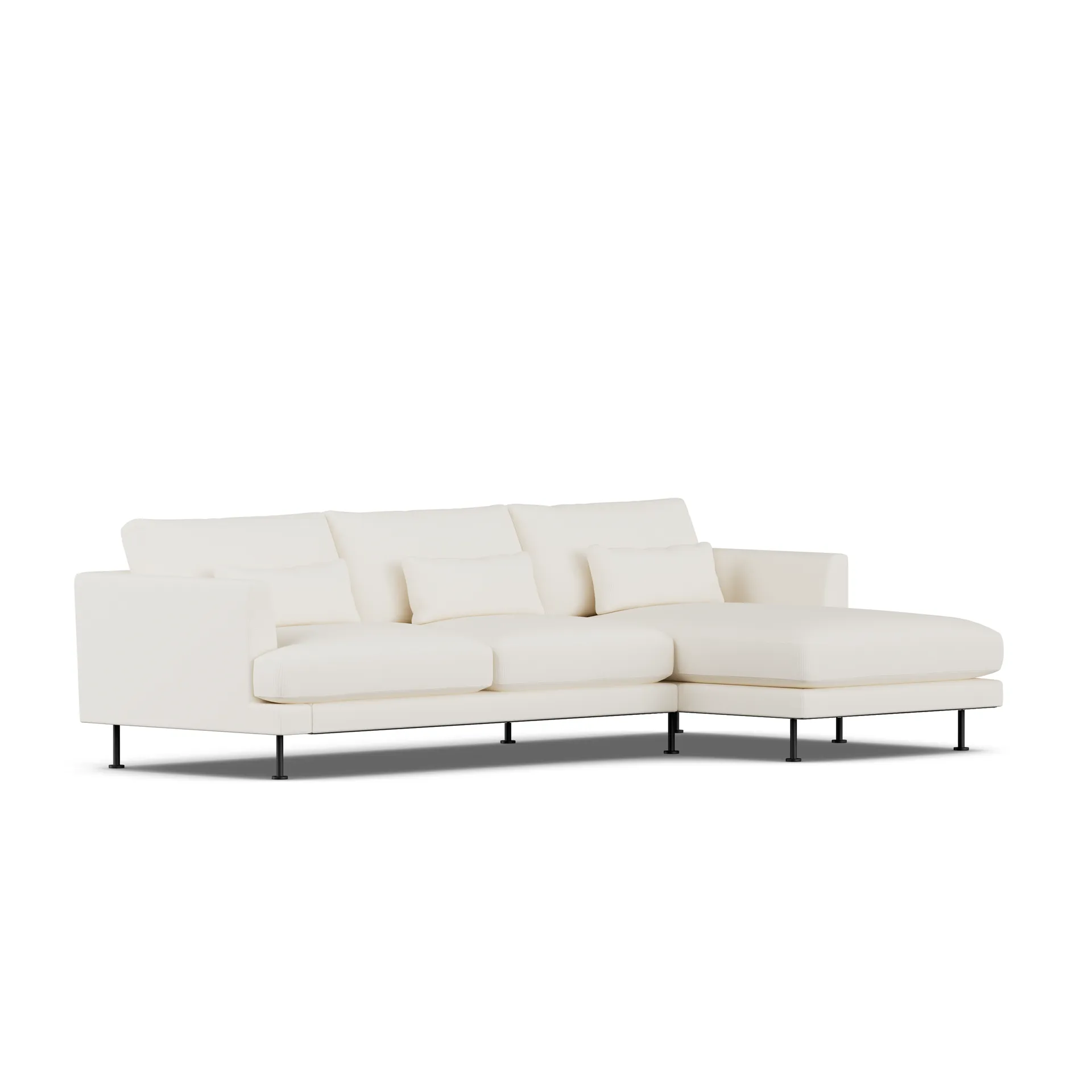 Bredhult sofa, Jump Off White 1954-black steel, 2,5-seater C1 1898