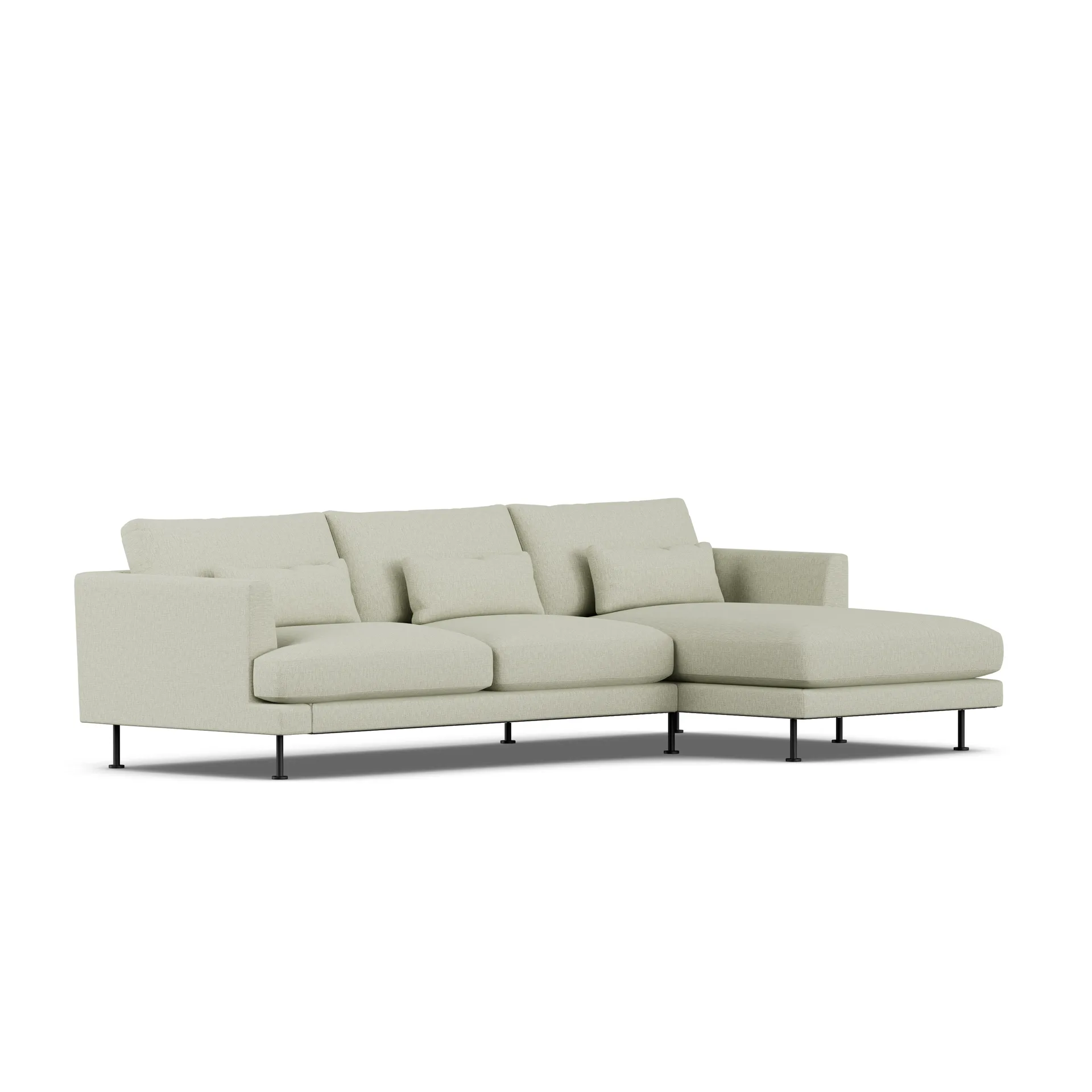 Bredhult sofa, Luiza Beige 3981-black steel, 2,5-seater C1 1898