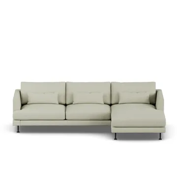 Bredhult sofa - Luiza Beige 3981-black steel, 2,5-seater C1 - 1898
