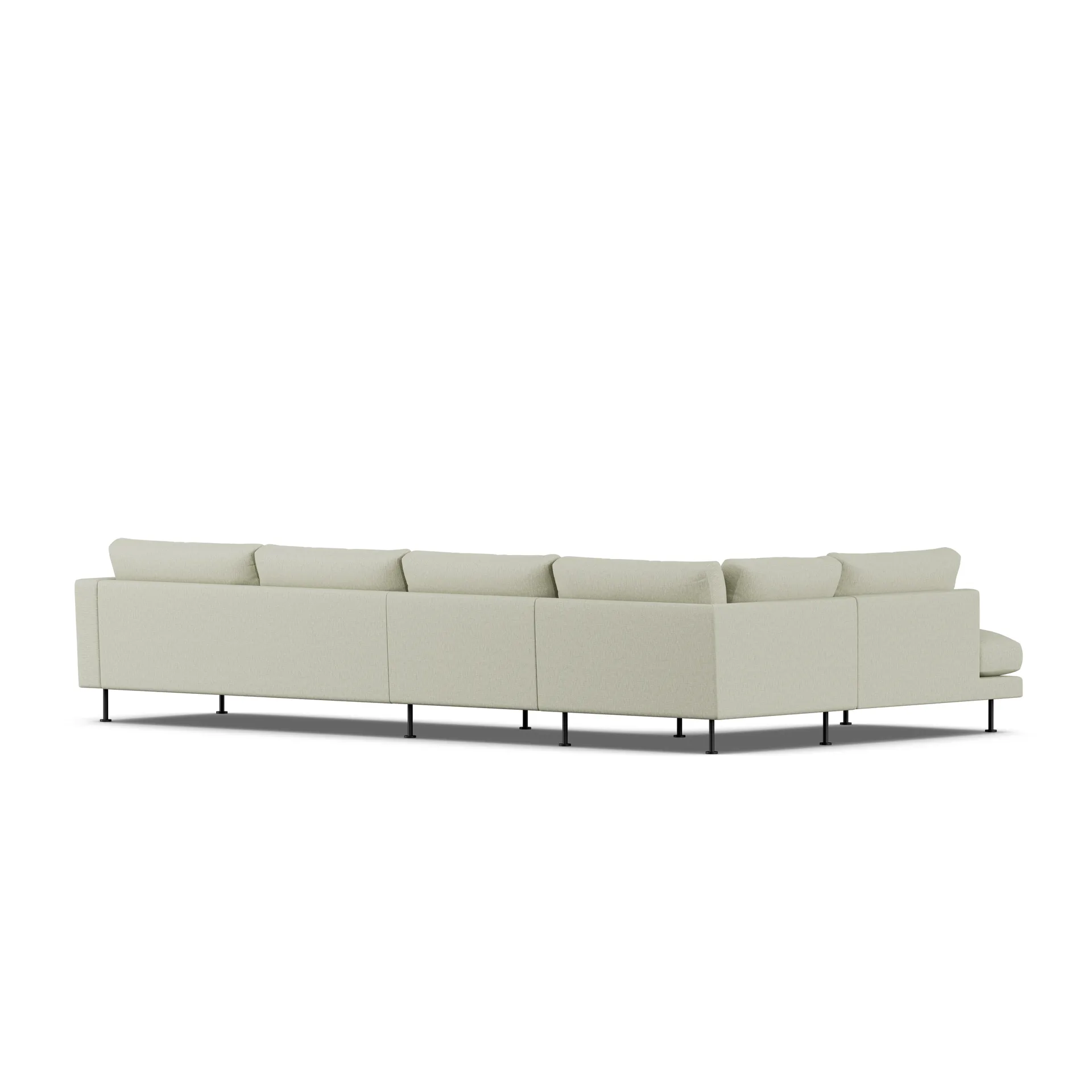 Bredhult sofa, Luiza Beige 3981-black steel, 4-seater B2 1898