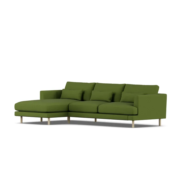 Bredhult sofa - Luiza Green 3975-white-oiled oak, 2,5-seater C2 - 1898