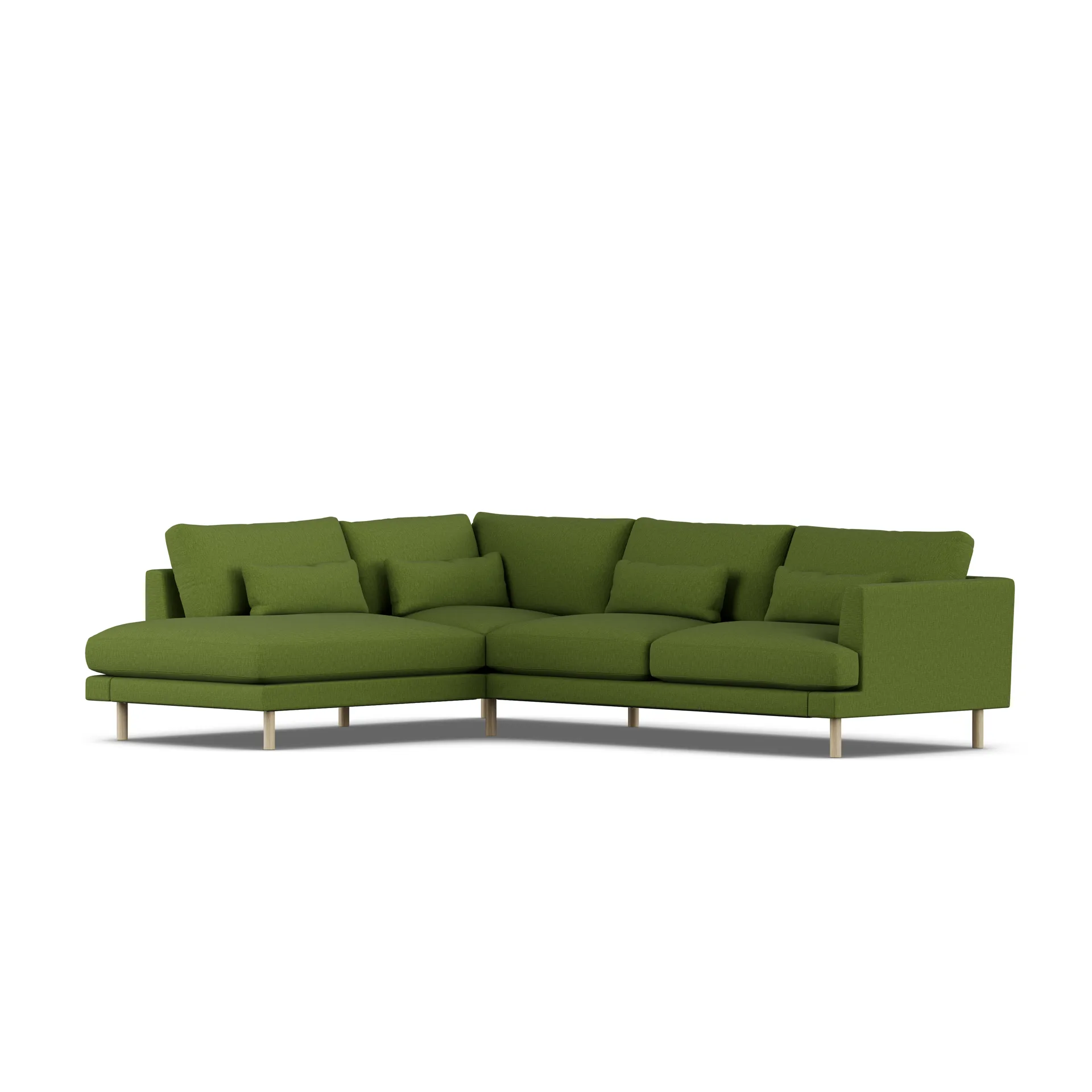 Bredhult sofa, Luiza Green 3975-white-oiled oak, 3-seater A2 1898