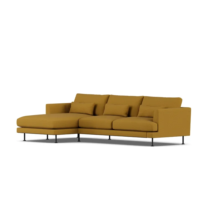 Bredhult sofa - Luiza Mustard 3972-black steel, 2,5-seater C2 - 1898