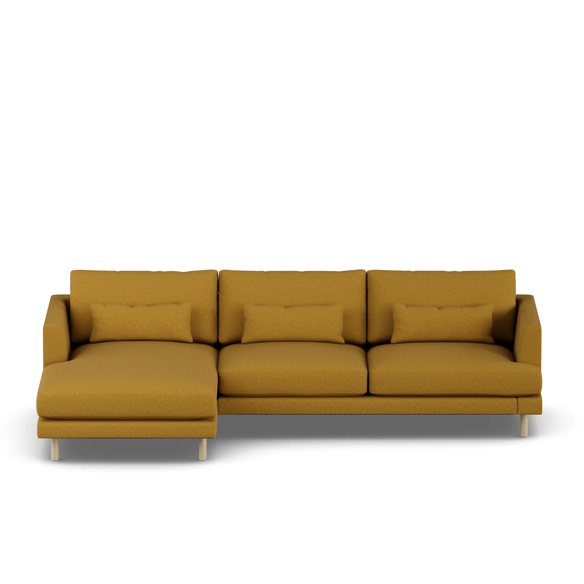 Bredhult sofa, Luiza Mustard 3972-white-oiled oak, 2,5-seater C2 1898