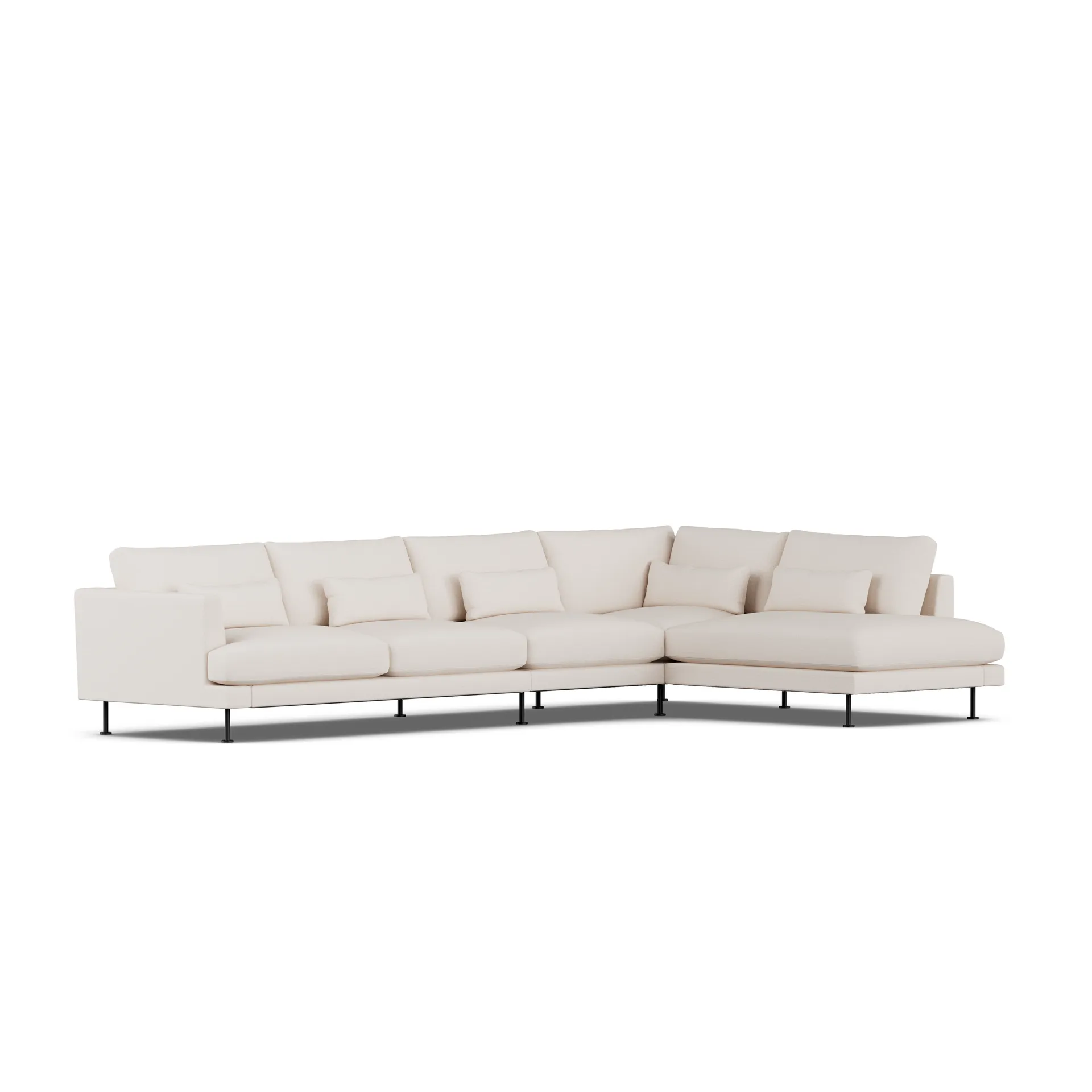 Bredhult sofa, Same Off White 6671-black steel, 4-seater B1 1898
