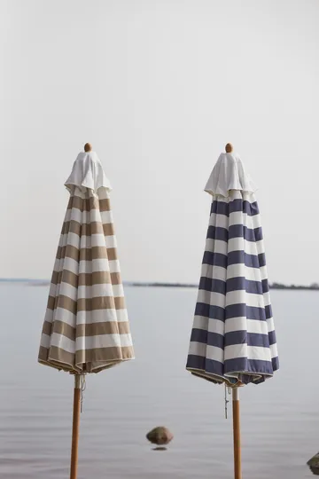 Hisshult parasol Ø270 cm - Blue stripe-teak - 1898