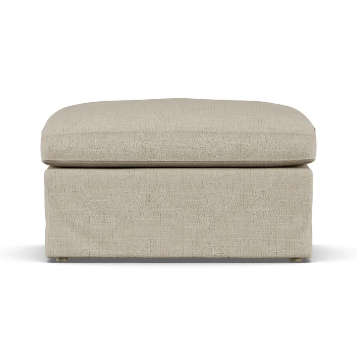 Linnevik footstool - Bern Beige 0341-white-oiled oak, with skirt - 1898