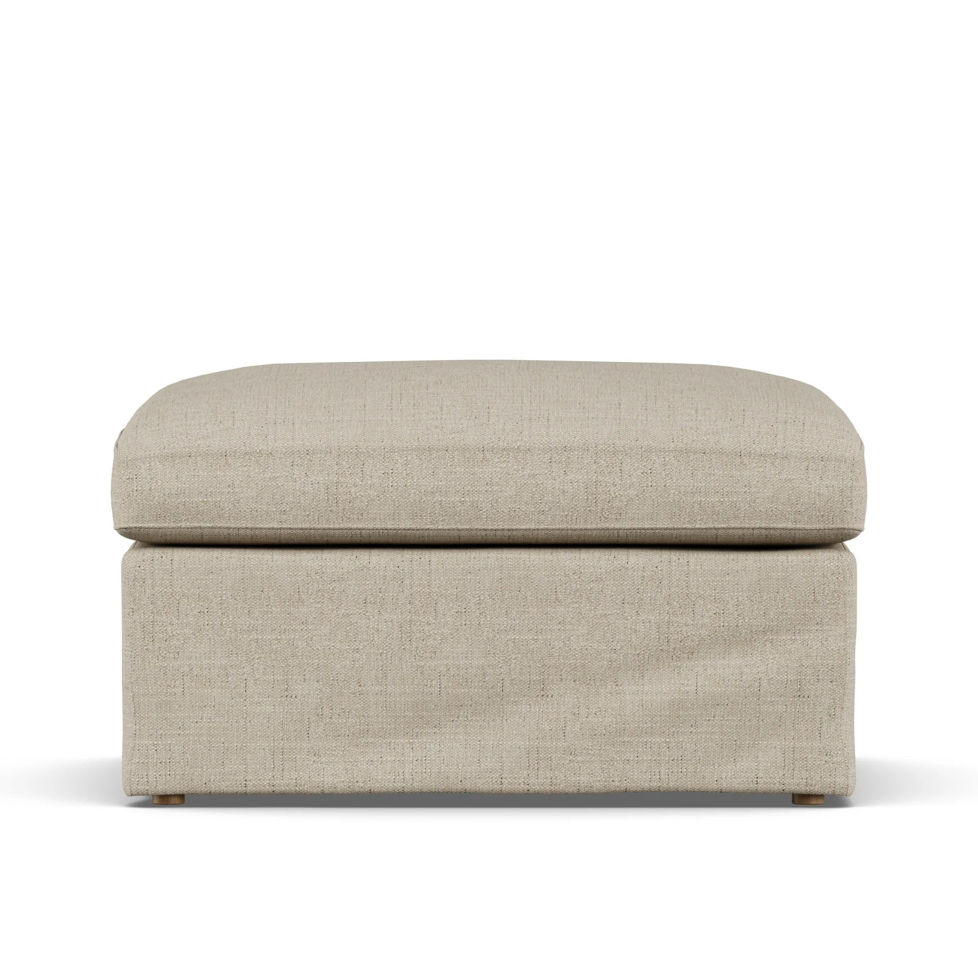 Linnevik footstool, Bern Beige 0341-white-oiled oak, with skirt 1898