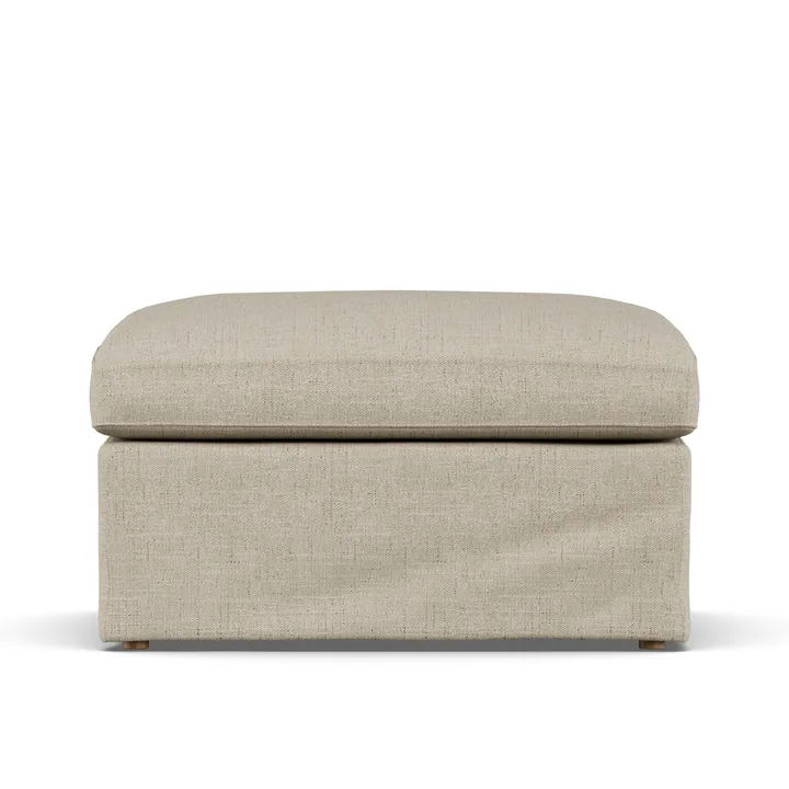 Linnevik footstool - Bern Beige 0341-white-oiled oak, with skirt - 1898