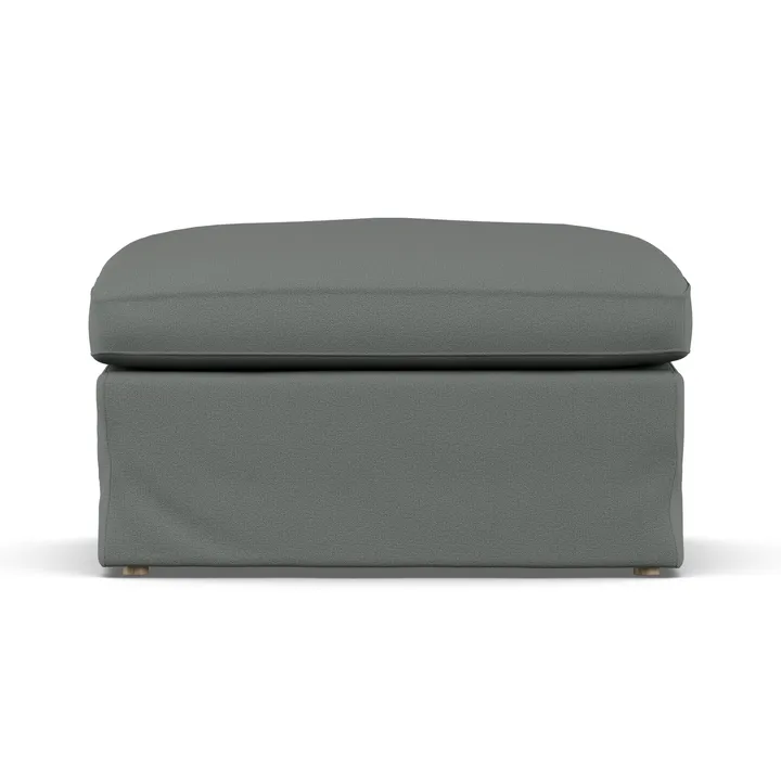 Linnevik footstool - Caleido Grey 1240-white-oiled oak, with skirt - 1898