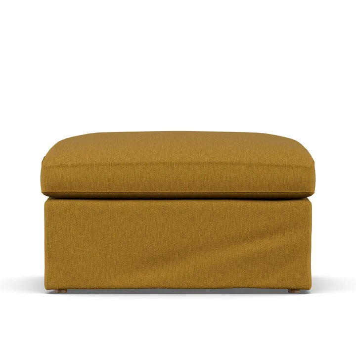 Linnevik footstool - Luiza Mustard 3972-white-oiled oak, with skirt - 1898