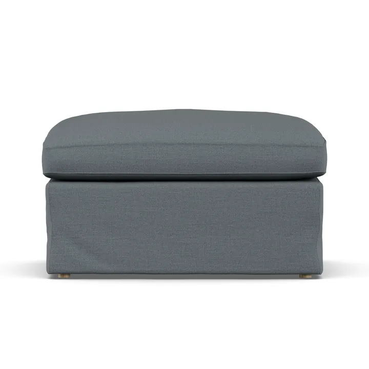 Linnevik footstool - Same Blue 6678-white-oiled oak, with skirt - 1898