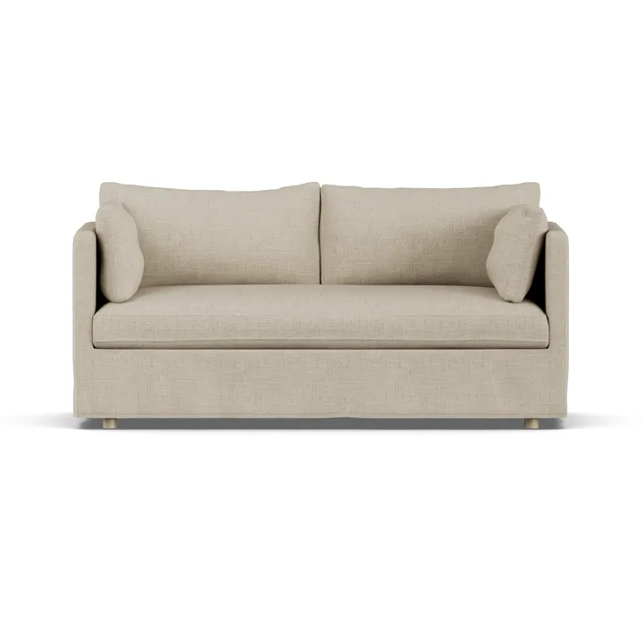 Linnevik sofa - Bern beige 0341-white-oiled oak, 2-seater, with skirt - 1898