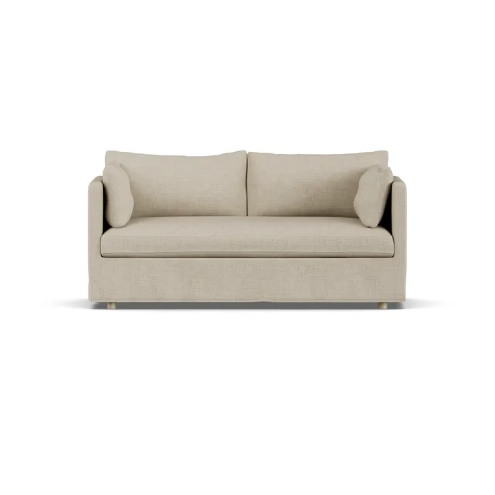 Linnevik sofa - Bern beige 0341-white-oiled oak, 2-seater, with skirt - 1898