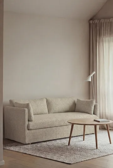 Linnevik sofa - Bern beige 0341-white-oiled oak, 2-seater, with skirt - 1898