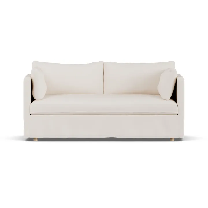 Linnevik sofa - Caleido Beige 9600-white-oiled oak, 2-seater, with skirt - 1898