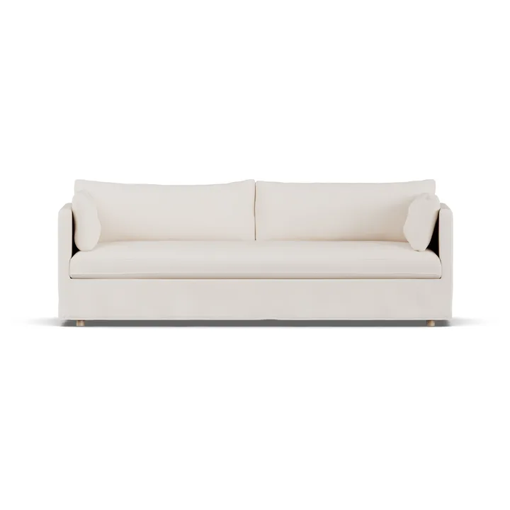 Linnevik sofa - Caleido beige 9600-white-oiled oak, 4-seater, with skirt - 1898