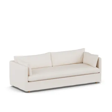 Linnevik sofa - Caleido beige 9600-white-oiled oak, 4-seater, with skirt - 1898