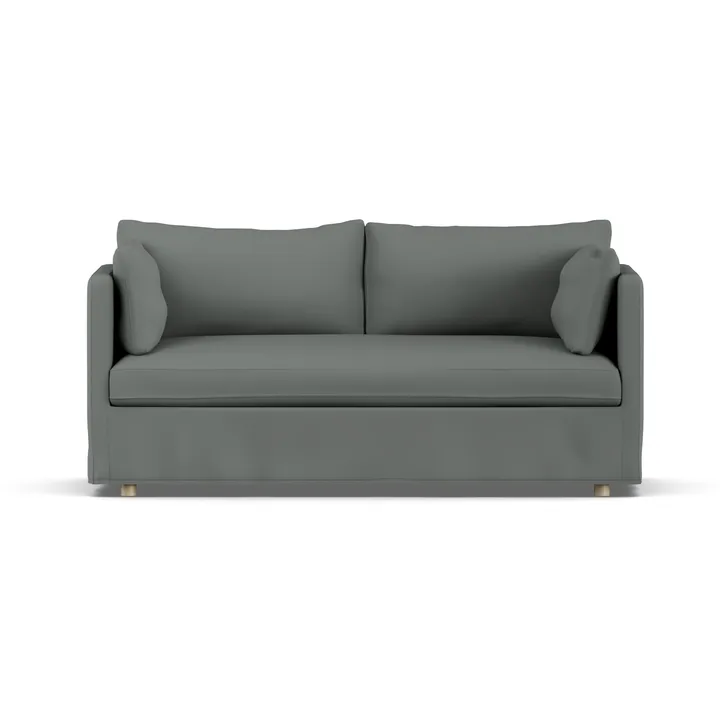 Linnevik sofa - Caleido Grey 1240-white-oiled oak, 2-seater, with skirt - 1898