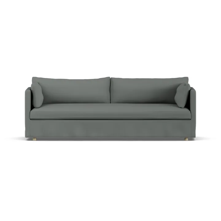Linnevik sofa - Caleido grey 1240-white-oiled oak, 4-seater, with skirt - 1898