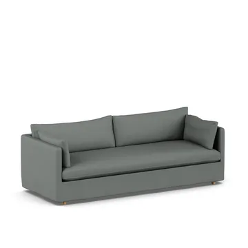 Linnevik sofa - Caleido grey 1240-white-oiled oak, 4-seater, with skirt - 1898