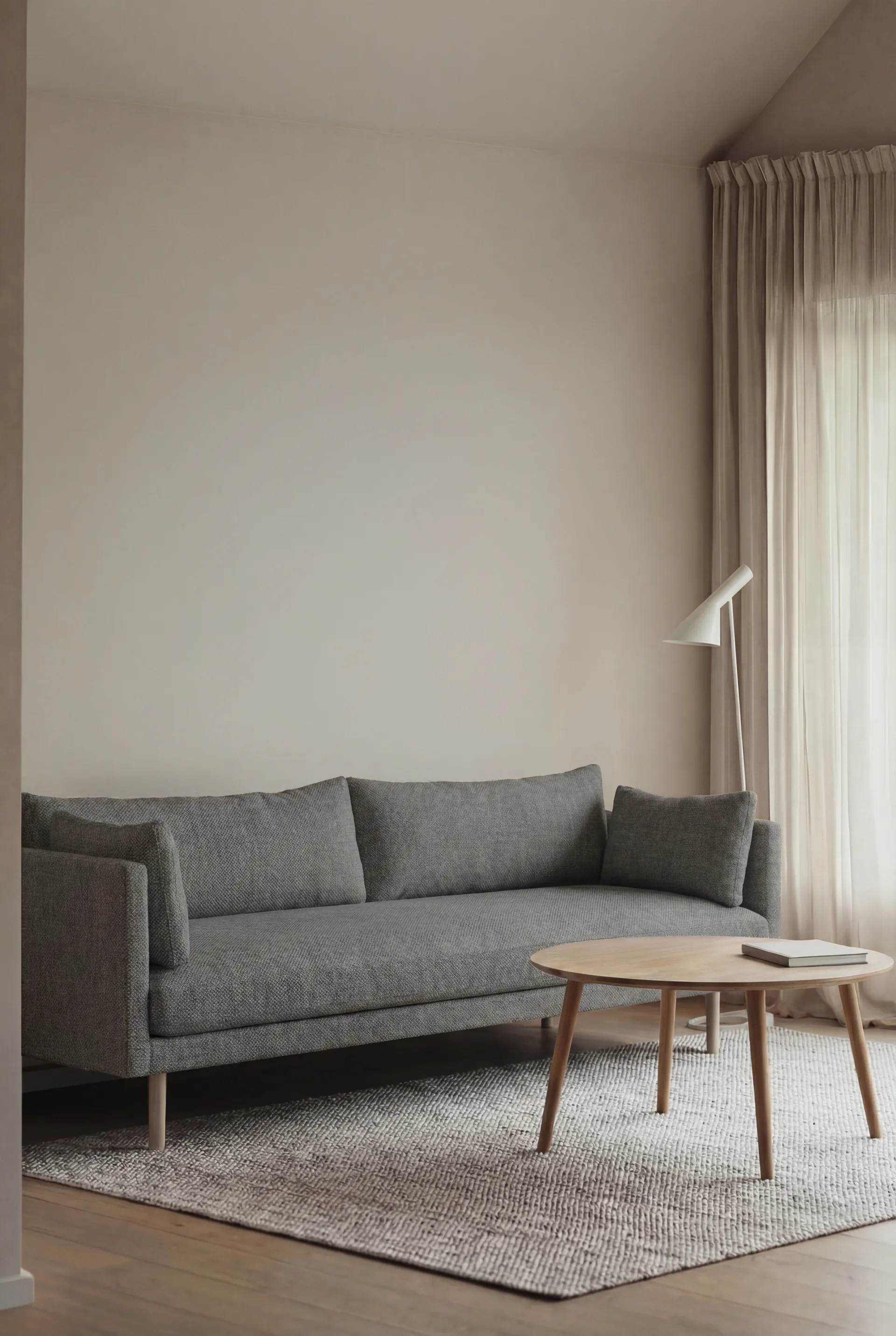 Linnevik sofa, Caleido Grey 1240-white-oiled oak, 4-seater 1898