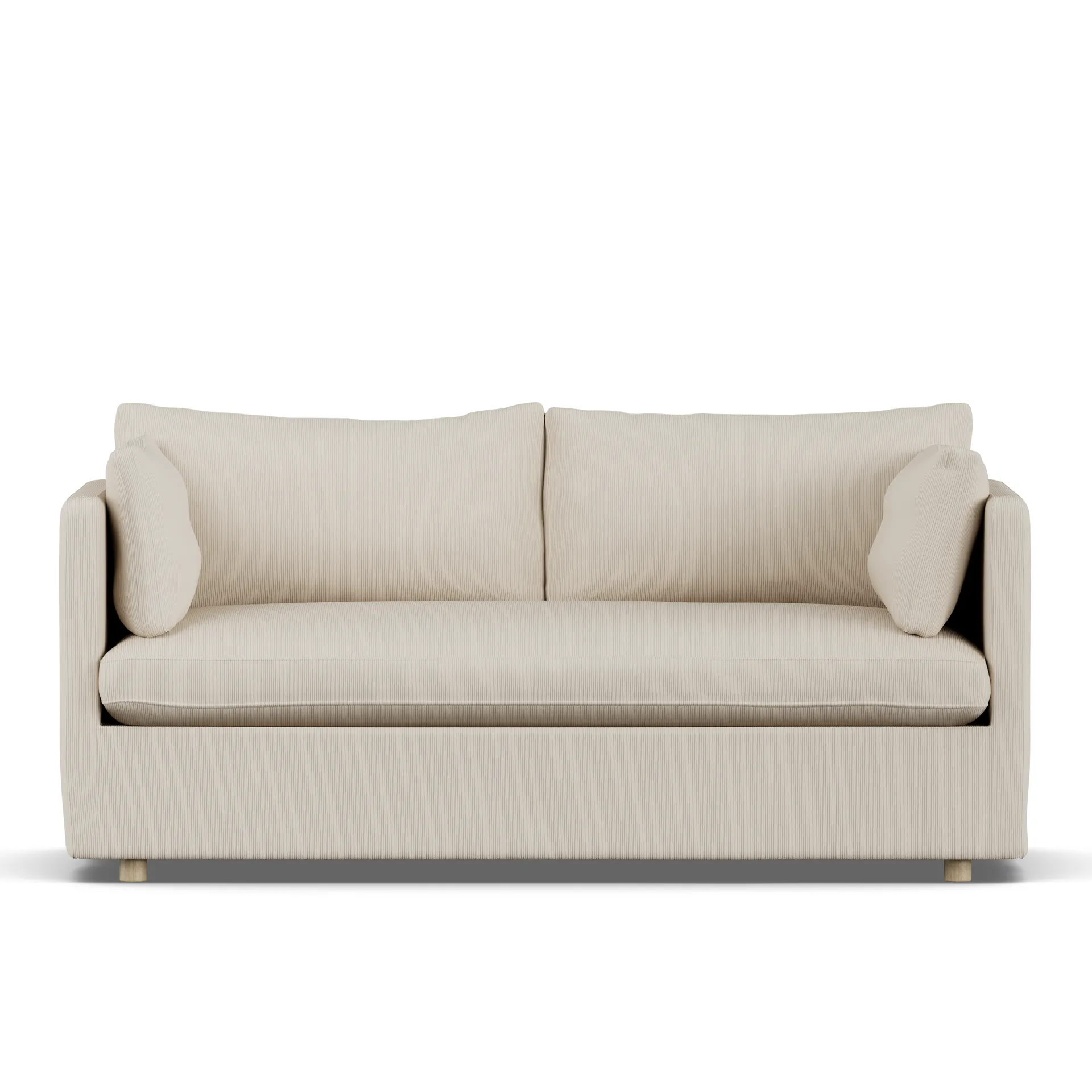 Linnevik sofa, Jump Beige 1956-white-oiled oak, 2-seater, with skirt 1898