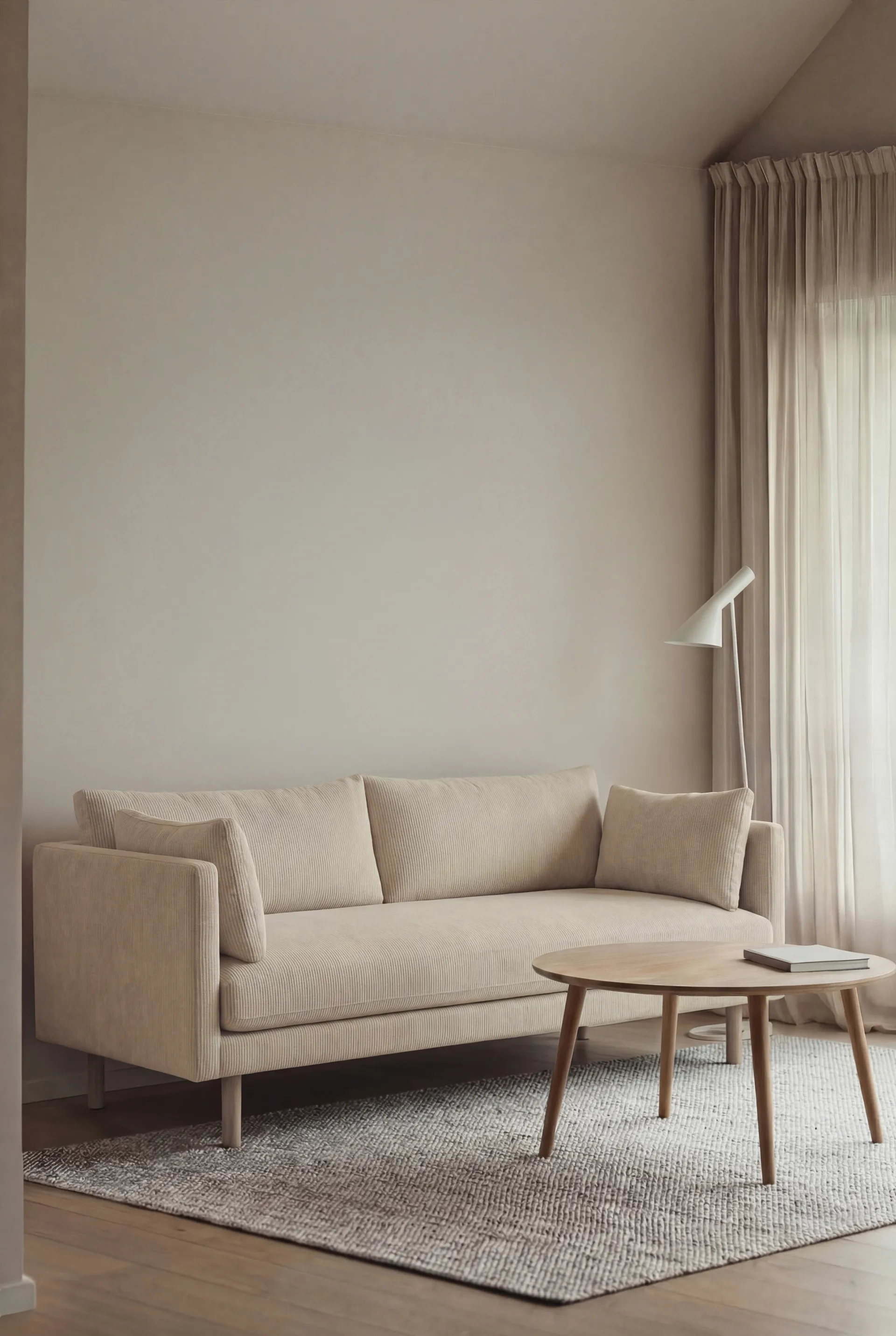 Linnevik sofa, Jump Beige 1956-white-oiled oak, 2-seater 1898