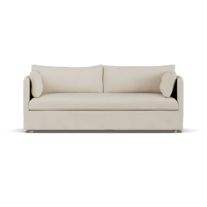 Linnevik sofa - Jump Beige 1956-white-oiled oak, 3-seater, with skirt - 1898