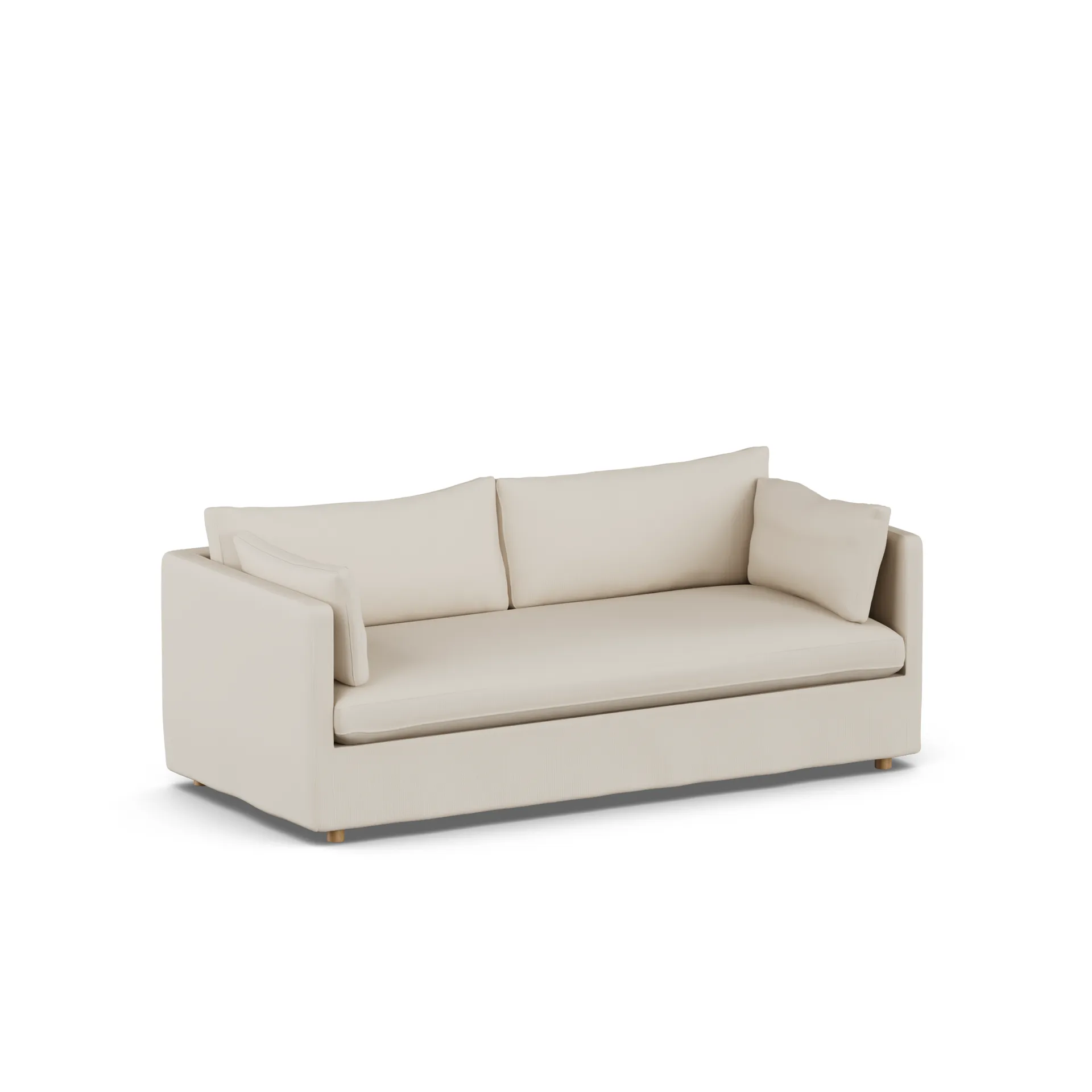 Linnevik sofa, Jump Beige 1956-white-oiled oak, 3-seater, with skirt 1898
