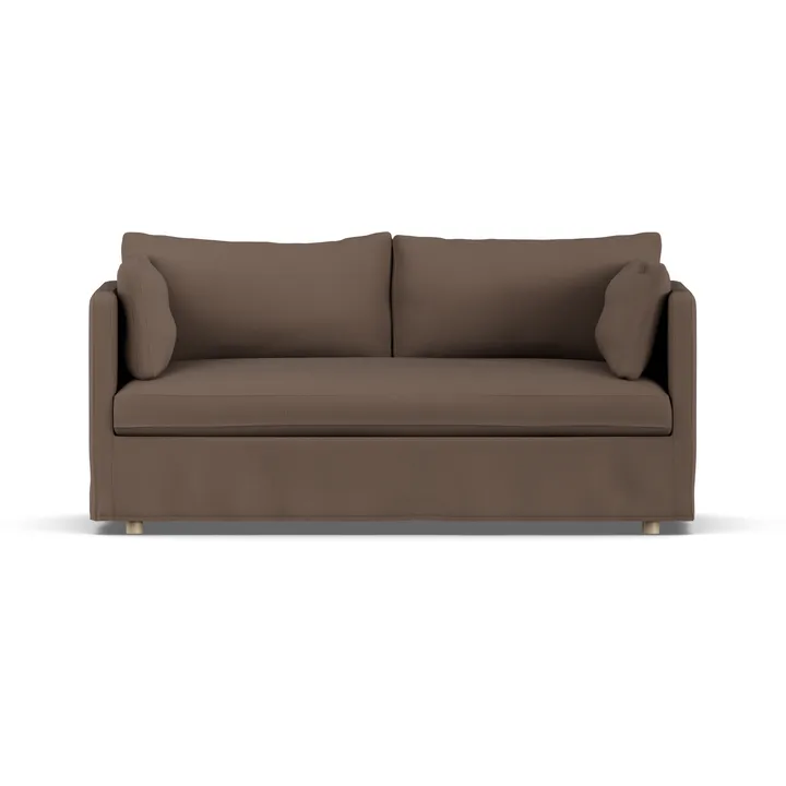 Linnevik sofa - Jump brown 1955-white-oiled oak, 2-seater, with skirt - 1898