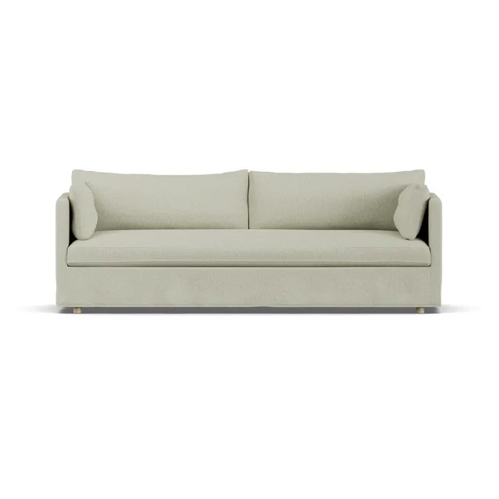 Linnevik sofa - Luiza beige 3981-white-oiled oak, 4-seater, with skirt - 1898