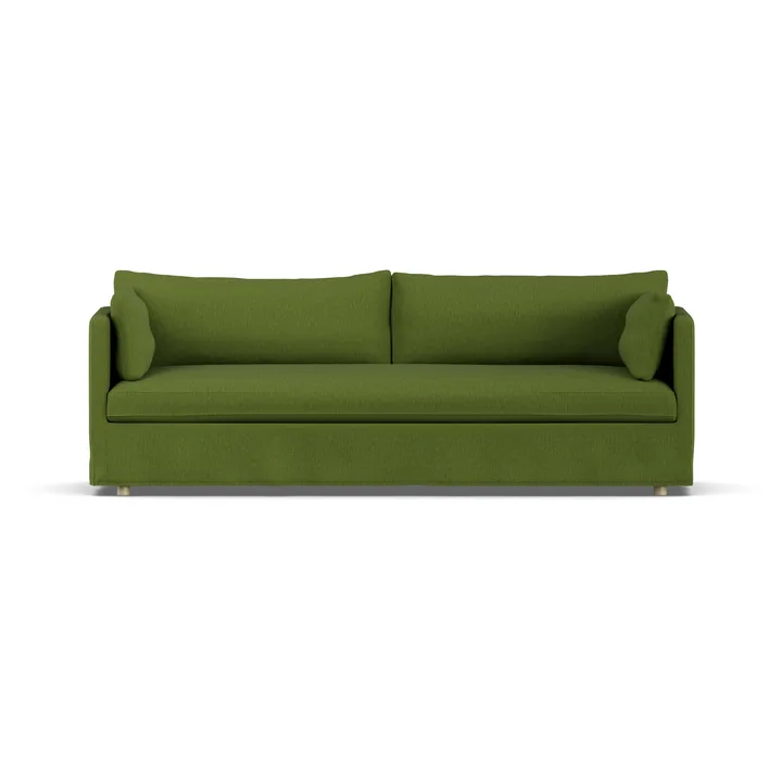 Linnevik sofa - Luiza Green 3975-white-oiled oak, 4-seater, with skirt - 1898