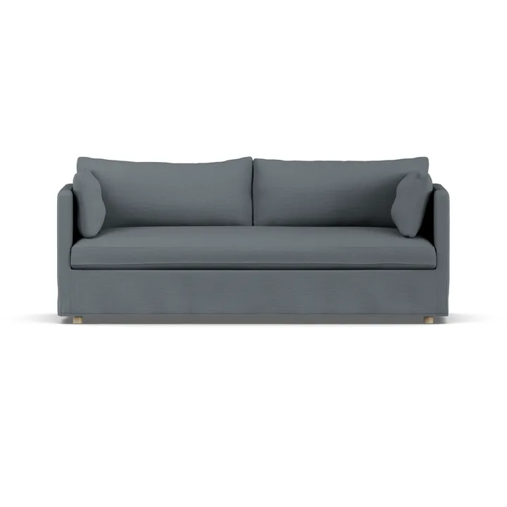 Linnevik sofa - Same Blue 6678-white-oiled oak, 3-seater, with skirt - 1898