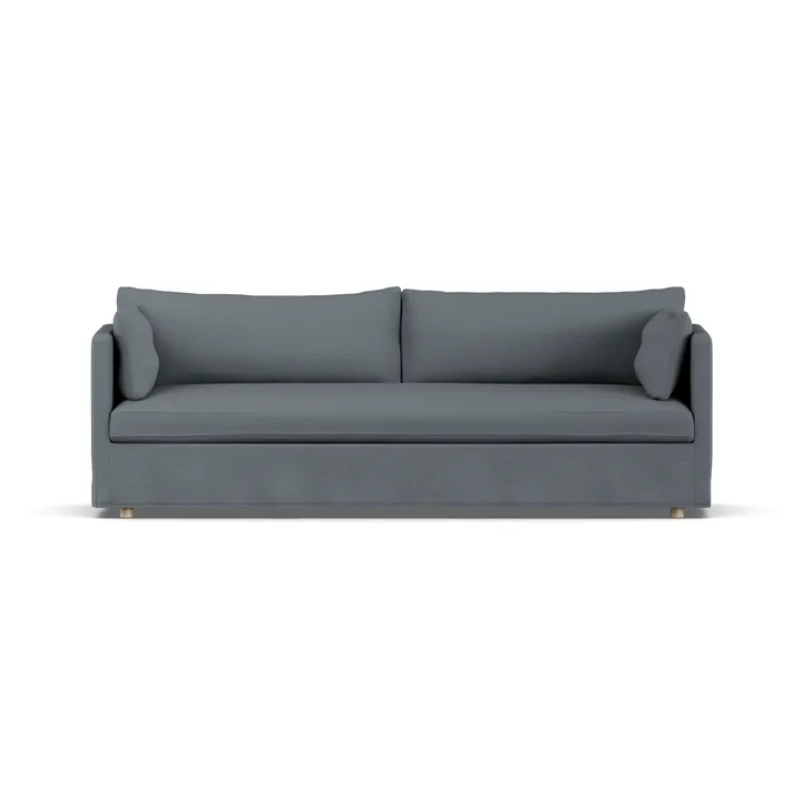 Linnevik sofa - Same Blue 6678-white-oiled oak, 4-seater, with skirt - 1898