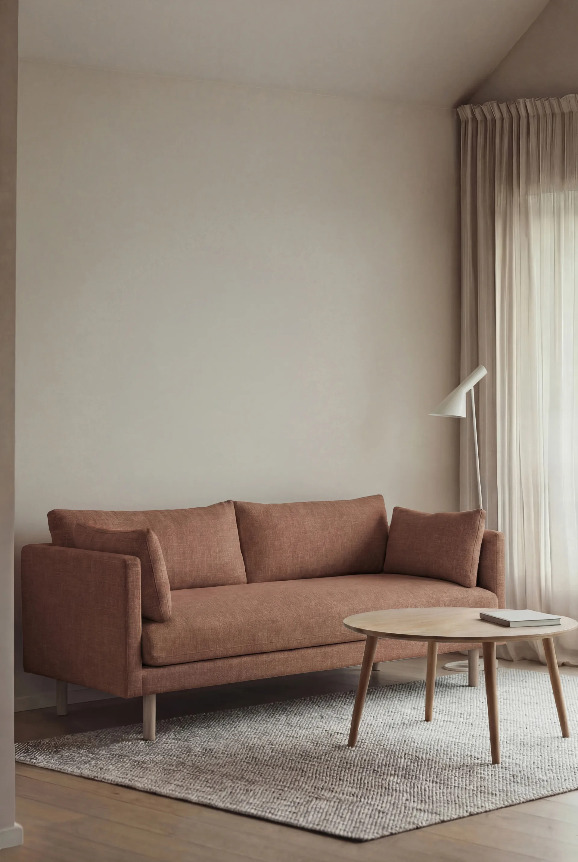 Linnevik sofa, Same Rust 6675-white-oiled oak, 2-seater 1898