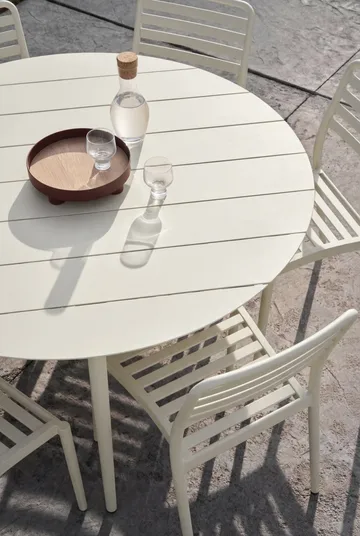 Marsala dining table Ø140 cm + 4 Messina chairs, Off white - 1898
