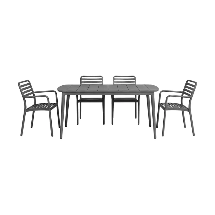 Marsala dining table 152x90 cm + Messina armchair 4 pcs, Anthracite - 1898