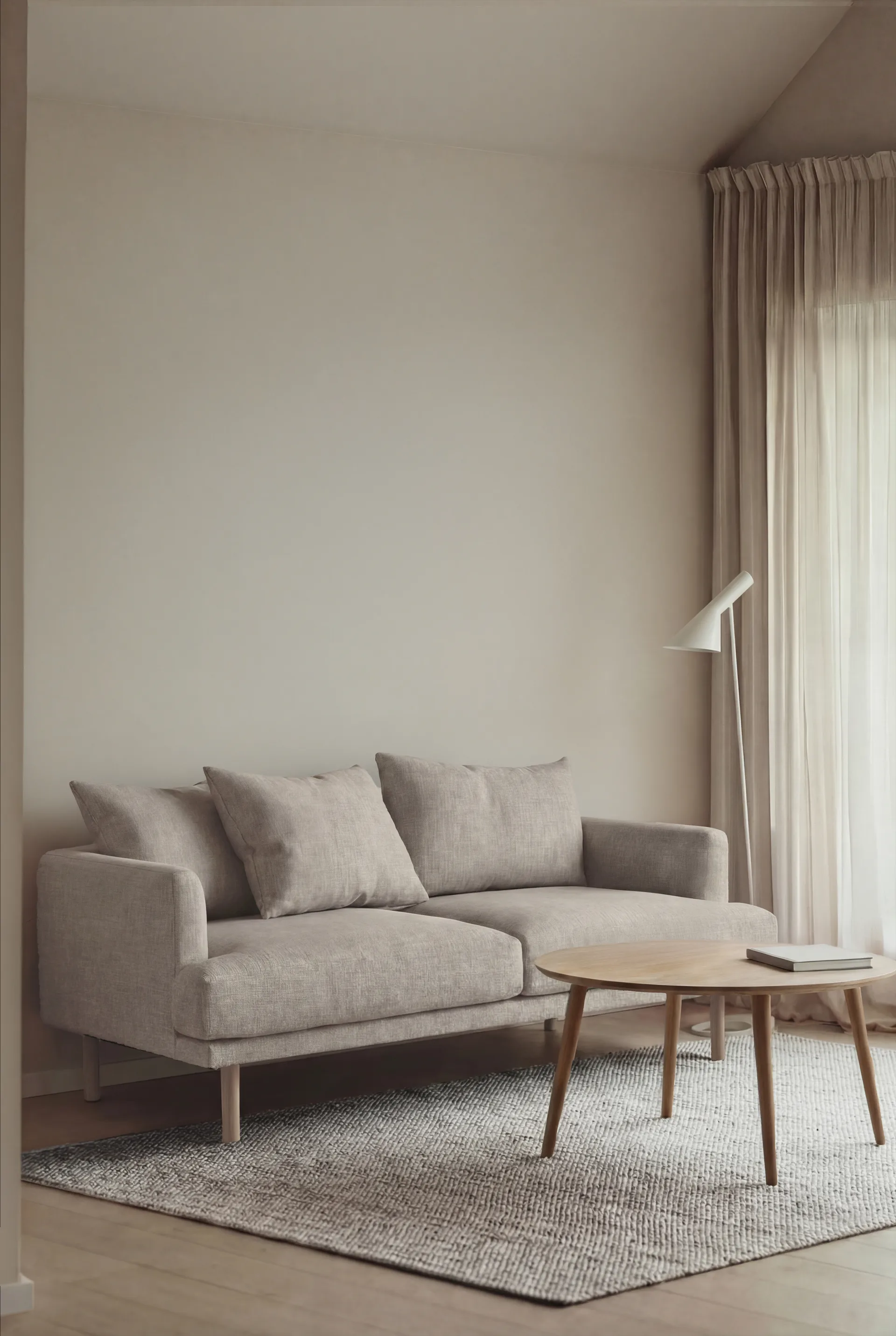 Sjövik sofa, Same Grey 6673-white-oiled oak, 2,5-seater 1898