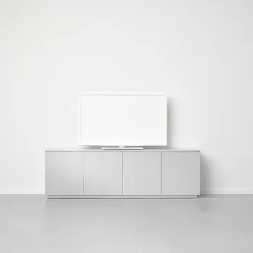 Beam side table - Light grey, light grey stand, tabletop in carrara marble - A2