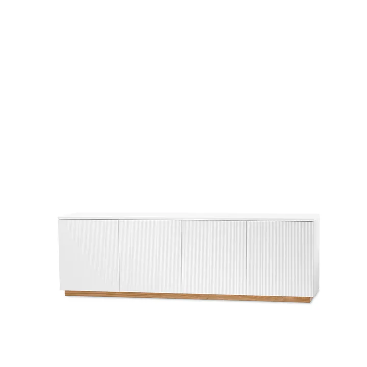 Beam side table - White lacquer, base in oiled oak - A2